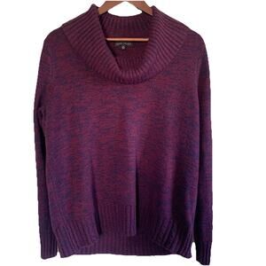 Napa Valley 100% Acrylic Purple & Blue Cowl Neck Sweater Size M Soft Pullover